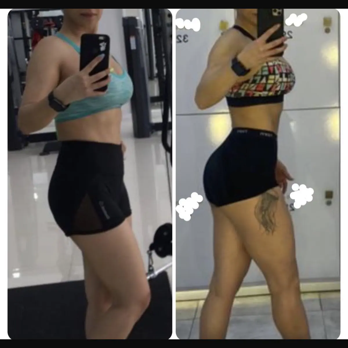 Side-by-side client transformation photographs taken from a similar angle.